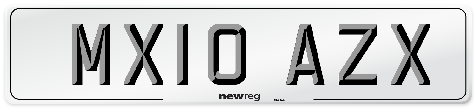 MX10 AZX Number Plate from New Reg